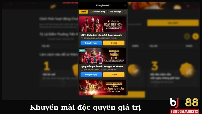 Khuyến mãi độc quyền giá trị